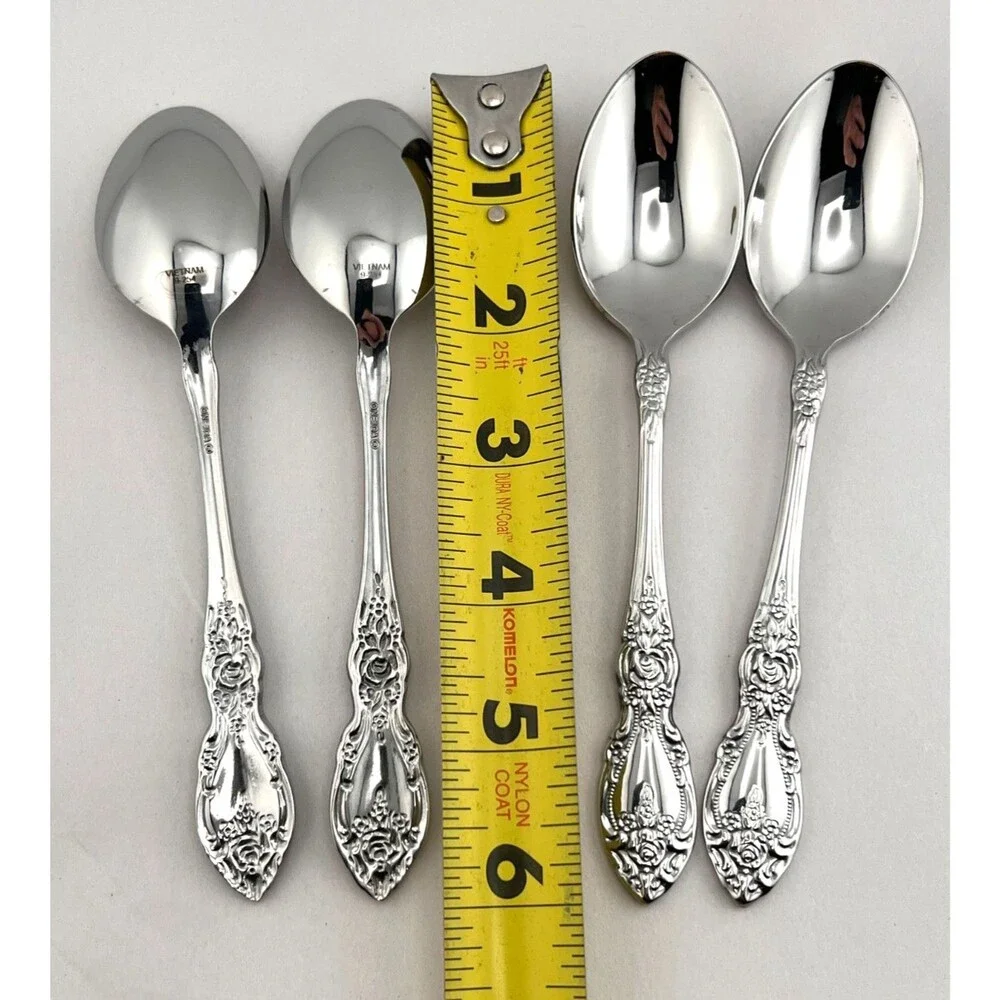 Oneida WORDSWORTH 4pc Teaspoon Set 18/0 Stainless Flatware Silverware Floral